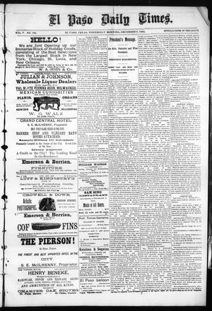 El Paso Daily Times. (El Paso, Tex.), Vol. 5, No. 186, Ed. 1 Wednesday, December 9, 1885