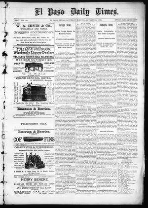 El Paso Daily Times. (El Paso, Tex.), Vol. 5, No. 139, Ed. 1 Saturday, October 10, 1885