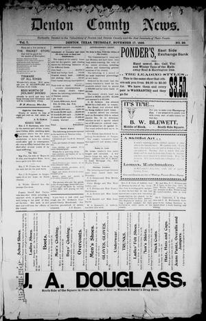 Denton County News. (Denton, Tex.), Vol. 7, No. 29, Ed. 1 Thursday, November 17, 1898