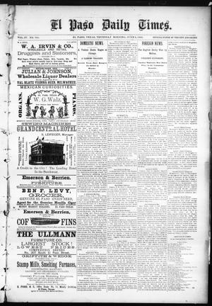 El Paso Daily Times. (El Paso, Tex.), Vol. 4, No. 345, Ed. 1 Thursday, June 4, 1885