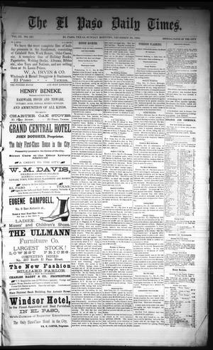 The El Paso Daily Times. (El Paso, Tex.), Vol. 3, No. 221, Ed. 1 Sunday, December 28, 1884