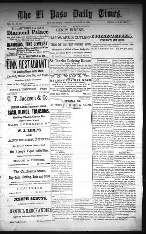 The El Paso Daily Times. (El Paso, Tex.), Vol. 3, No. 200, Ed. 1 Tuesday, October 28, 1884
