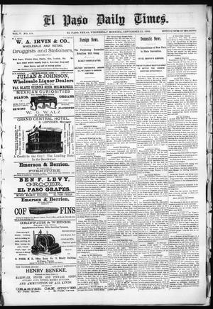 El Paso Daily Times. (El Paso, Tex.), Vol. 5, No. 134, Ed. 1 Wednesday, September 23, 1885