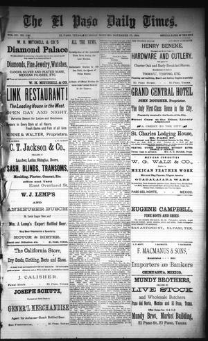 The El Paso Daily Times. (El Paso, Tex.), Vol. 3, No. 226, Ed. 1 Thursday, November 27, 1884