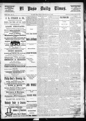 El Paso Daily Times. (El Paso, Tex.), Vol. SIXTH YEAR, No. 114, Ed. 1 Friday, May 14, 1886