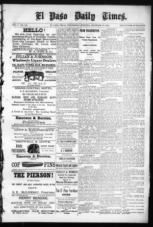 El Paso Daily Times. (El Paso, Tex.), Vol. 5, No. 198, Ed. 1 Wednesday, December 23, 1885