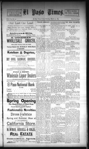El Paso Times. (El Paso, Tex.), Vol. NINTH YEAR, No. 74, Ed. 1 Friday, March 29, 1889