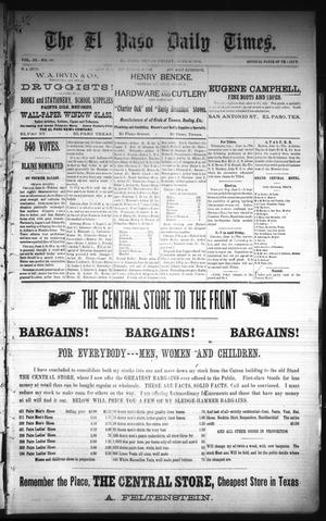 The El Paso Daily Times. (El Paso, Tex.), Vol. 3, No. 80, Ed. 1 Friday, June 6, 1884