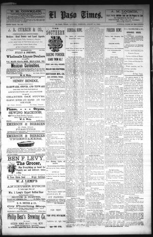 El Paso Times. (El Paso, Tex.), Vol. Sixth Year, No. 193, Ed. 1 Saturday, August 14, 1886