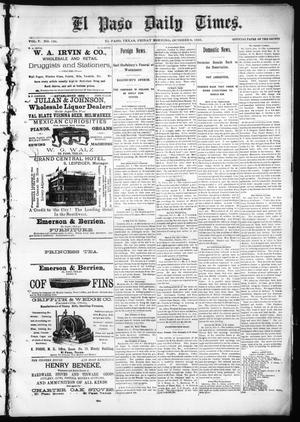 El Paso Daily Times. (El Paso, Tex.), Vol. 5, No. 138, Ed. 1 Friday, October 9, 1885