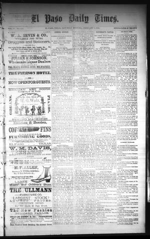 El Paso Daily Times. (El Paso, Tex.), Vol. 4, No. 253, Ed. 1 Saturday, February 7, 1885