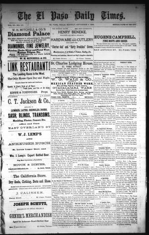 The El Paso Daily Times. (El Paso, Tex.), Vol. 3, No. 157, Ed. 1 Monday, September 8, 1884
