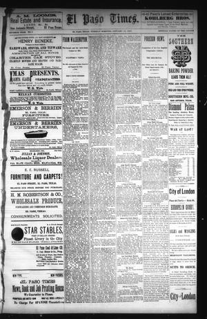 El Paso Times. (El Paso, Tex.), Vol. Seventh Year, No. 8, Ed. 1 Tuesday, January 11, 1887