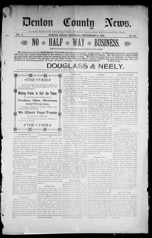 Denton County News. (Denton, Tex.), Vol. 3, No. 20, Ed. 1 Thursday, September 13, 1894