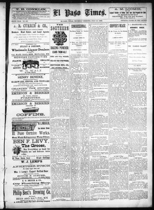El Paso Times. (El Paso, Tex.), Vol. SIXTH YEAR, No. 167, Ed. 1 Thursday, July 15, 1886