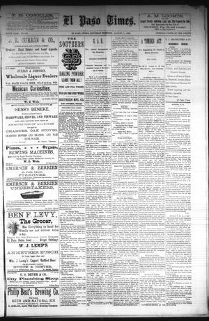 El Paso Times. (El Paso, Tex.), Vol. Sixth Year, No. 187, Ed. 1 Saturday, August 7, 1886