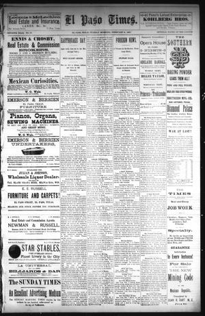 El Paso Times. (El Paso, Tex.), Vol. Seventh Year, No. 31, Ed. 1 Tuesday, February 8, 1887