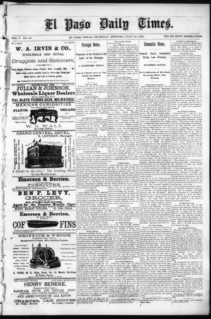 El Paso Daily Times. (El Paso, Tex.), Vol. 5, No. 80, Ed. 1 Thursday, July 23, 1885
