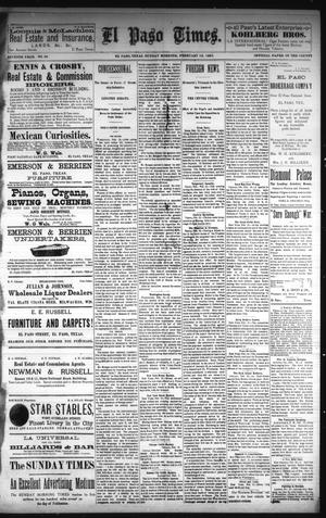 El Paso Times. (El Paso, Tex.), Vol. Seventh Year, No. 36, Ed. 1 Sunday, February 13, 1887