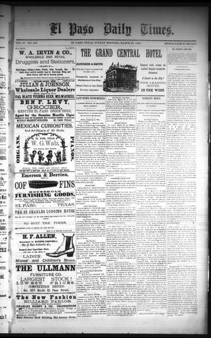 El Paso Daily Times. (El Paso, Tex.), Vol. 4, No. 289, Ed. 1 Sunday, March 22, 1885