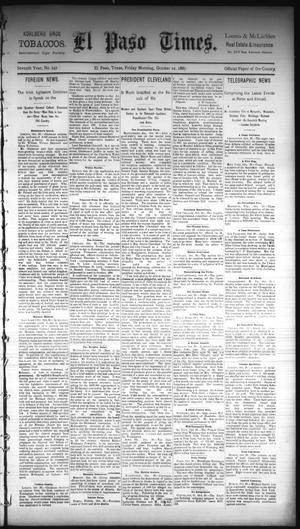 El Paso Times. (El Paso, Tex.), Vol. Seventh Year, No. 247, Ed. 1 Friday, October 21, 1887