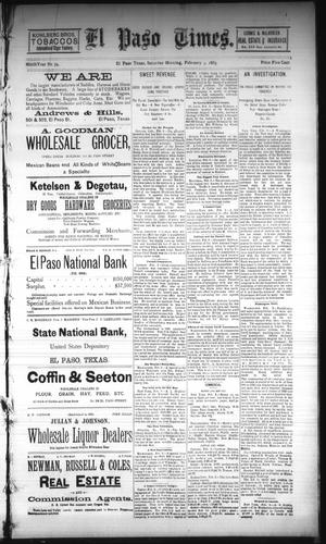 El Paso Times. (El Paso, Tex.), Vol. NINTH YEAR, No. 34, Ed. 1 Saturday, February 9, 1889