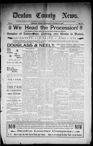 Denton County News. (Denton, Tex.), Vol. 4, No. 17, Ed. 1 Thursday, August 22, 1895