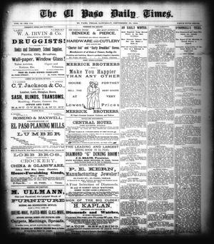 The El Paso Daily Times. (El Paso, Tex.), Vol. 2, No. 179, Ed. 1 Saturday, September 29, 1883