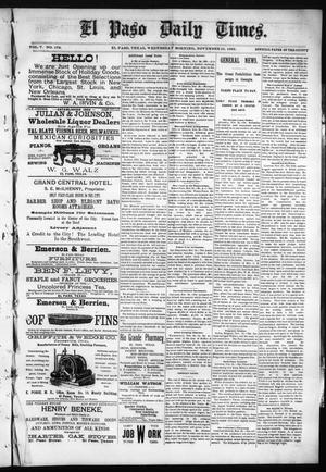 El Paso Daily Times. (El Paso, Tex.), Vol. 5, No. 178, Ed. 1 Wednesday, November 25, 1885