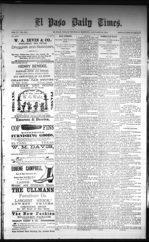 El Paso Daily Times. (El Paso, Tex.), Vol. 4, No. 240, Ed. 1 Thursday, January 22, 1885