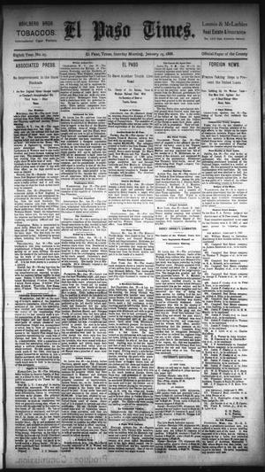 Primary view of object titled 'El Paso Times. (El Paso, Tex.), Vol. Eighth Year, No. 25, Ed. 1 Sunday, January 29, 1888'.