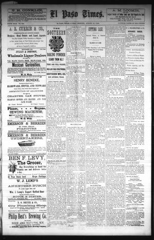 El Paso Times. (El Paso, Tex.), Vol. Sixth Year, No. 194, Ed. 1 Sunday, August 15, 1886