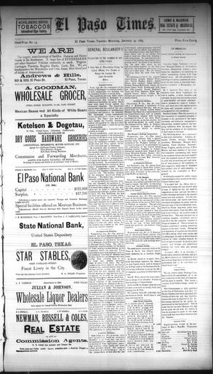 El Paso Times. (El Paso, Tex.), Vol. NINTH YEAR, No. 23, Ed. 1 Tuesday, January 29, 1889