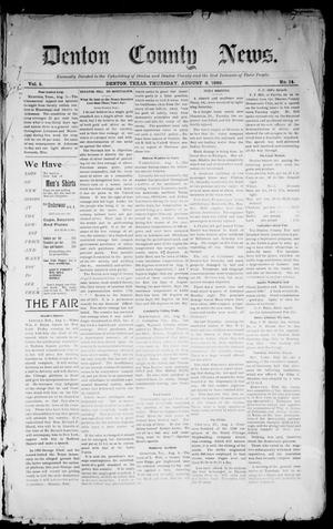 Primary view of object titled 'Denton County News. (Denton, Tex.), Vol. 5, No. 14, Ed. 1 Thursday, August 6, 1896'.