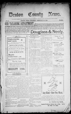 Denton County News. (Denton, Tex.), Vol. 4, No. 42, Ed. 1 Thursday, February 20, 1896