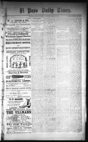 El Paso Daily Times. (El Paso, Tex.), Vol. 4, No. 275, Ed. 1 Thursday, March 5, 1885