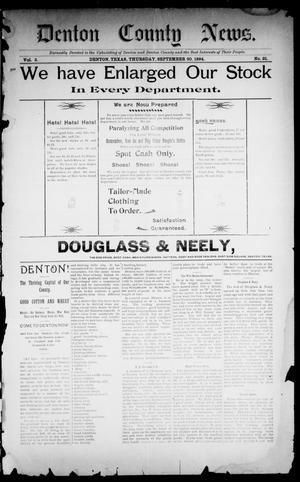 Denton County News. (Denton, Tex.), Vol. 3, No. 21, Ed. 1 Thursday, September 20, 1894