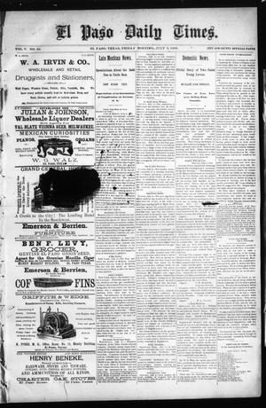 El Paso Daily Times. (El Paso, Tex.), Vol. 5, No. 63, Ed. 1 Friday, July 3, 1885