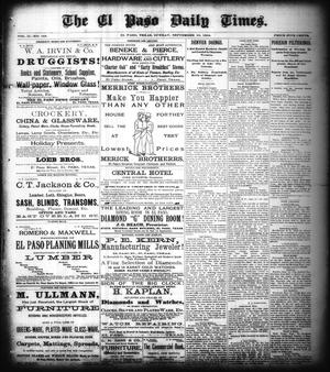 Primary view of object titled 'The El Paso Daily Times. (El Paso, Tex.), Vol. 2, No. 168, Ed. 1 Sunday, September 16, 1883'.