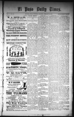 El Paso Daily Times. (El Paso, Tex.), Vol. 4, No. 269, Ed. 1 Thursday, February 26, 1885