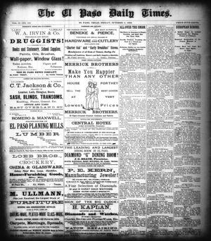 Primary view of object titled 'The El Paso Daily Times. (El Paso, Tex.), Vol. 2, No. 184, Ed. 1 Friday, October 5, 1883'.