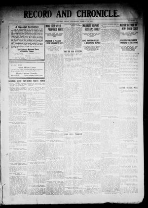 Record and Chronicle. (Denton, Tex.), Vol. 29, No. 1, Ed. 1 Wednesday, August 10, 1910