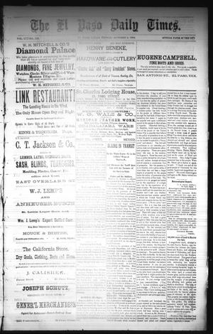 The El Paso Daily Times. (El Paso, Tex.), Vol. 3, No. 179, Ed. 1 Friday, October 3, 1884