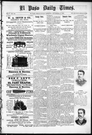 El Paso Daily Times. (El Paso, Tex.), Vol. 5, No. 126, Ed. 1 Sunday, September 13, 1885