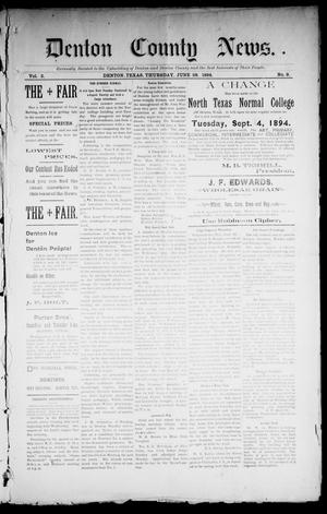 Denton County News. (Denton, Tex.), Vol. 3, No. 9, Ed. 1 Thursday, June 28, 1894