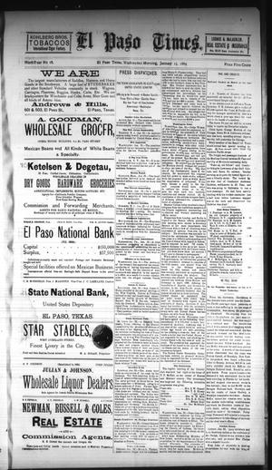 El Paso Times. (El Paso, Tex.), Vol. NINTH YEAR, No. 18, Ed. 1 Wednesday, January 23, 1889