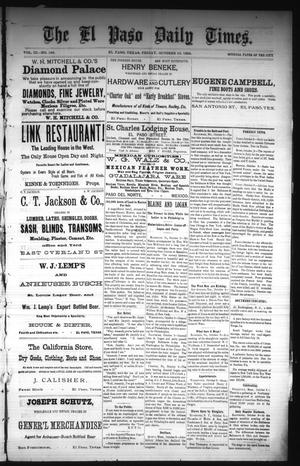 The El Paso Daily Times. (El Paso, Tex.), Vol. 3, No. 186, Ed. 1 Friday, October 10, 1884