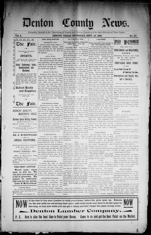 Denton County News. (Denton, Tex.), Vol. 4, No. 20, Ed. 1 Thursday, September 12, 1895