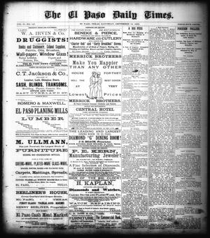 The El Paso Daily Times. (El Paso, Tex.), Vol. 2, No. 167, Ed. 1 Saturday, September 15, 1883