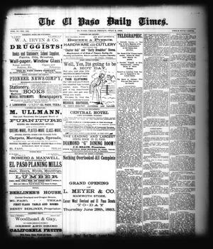 The El Paso Daily Times. (El Paso, Tex.), Vol. 2, No. 105, Ed. 1 Friday, July 6, 1883